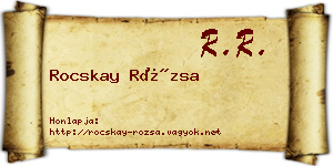 Rocskay Rózsa névjegykártya