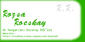 rozsa rocskay business card